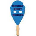 Hockey Mask Stock Shape Fan w/ Wooden Stick